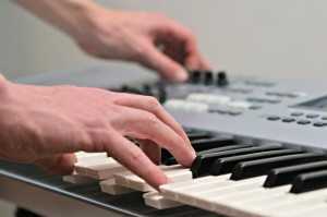 playing keyboard