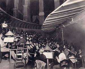 Orchestra Pit at Bayreuth, Wagner's Opera House. The first complete performance of the entire Ring Cycle was performed there between August 13th and August 17th 1876.