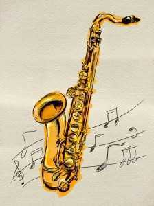 creative saxophone drawing