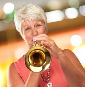 practicing trumpet