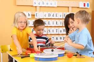 drums and xylophones classroom children