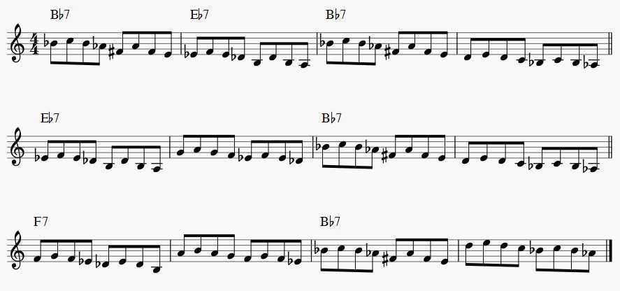 whole tone scale blues changes