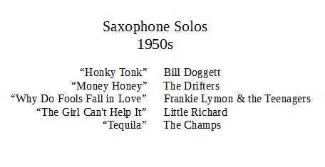 saxophone solos 1950s