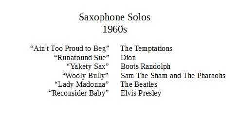 saxophone solos 1960s