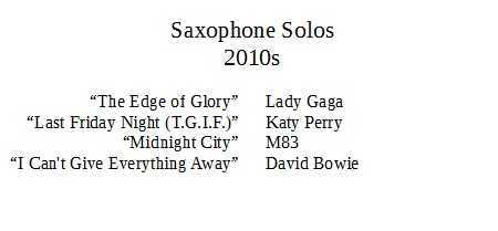 saxophone solos 2010s