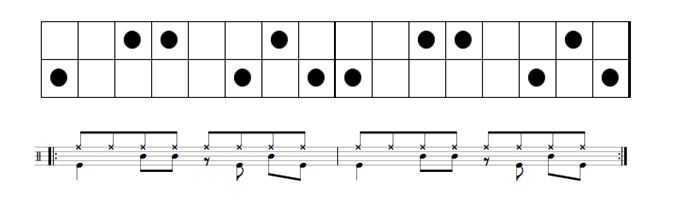 rock drum beat double backbeat