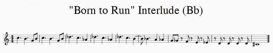 saxophone interlude born to run Bb