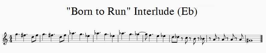 interlude saxophone born to run Eb