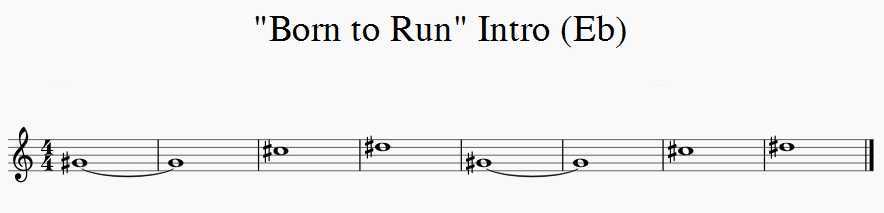 born to run sax intro Eb