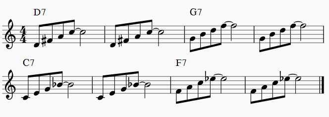 arpeggios over rhythm changes