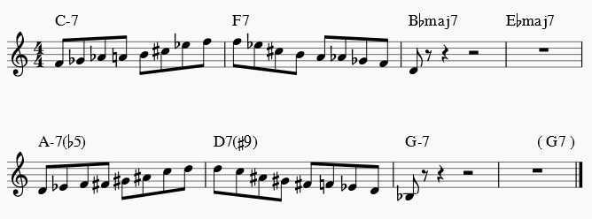 altered scale solo autumn leaves