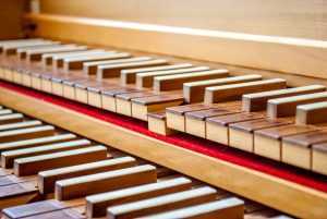 harpsichord keys zoomed in