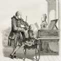 wolfgang and nannerl mozart with father