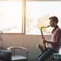 saxophone practice in empty room