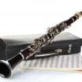 clarinet with case and music