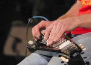 lap steel guitar player