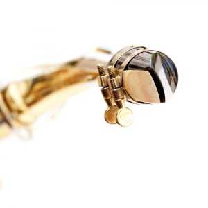 close up of saxophone mouthpiece