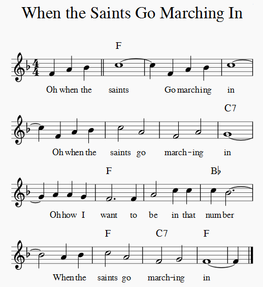 When the Saints Go Marching In Lead Sheet