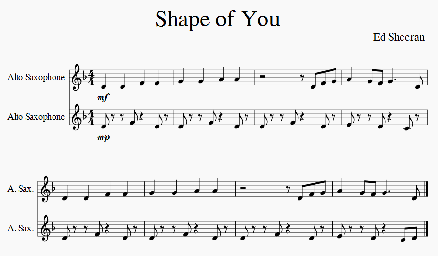 shape of you ed sheeran saxophone