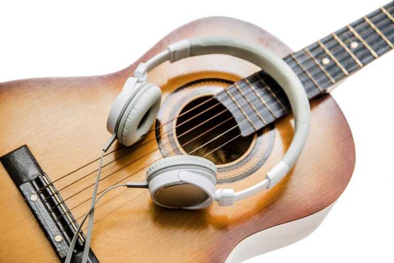 guitar and headphones