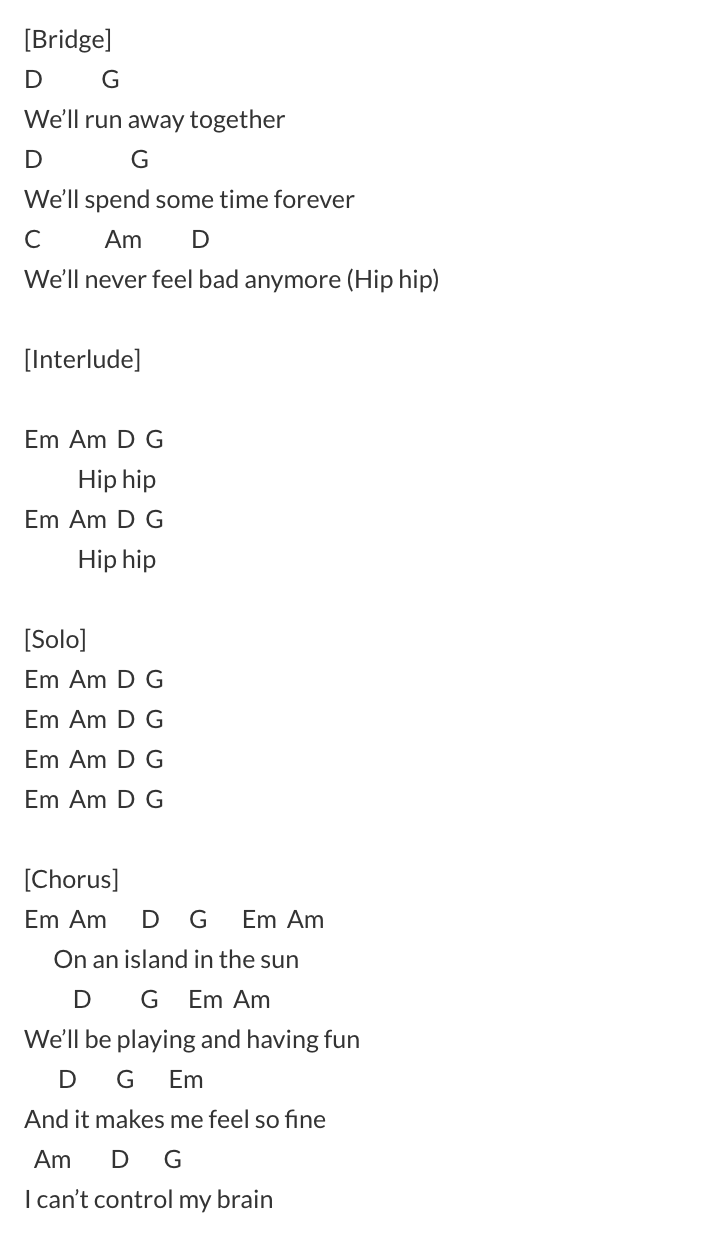 weezer chords