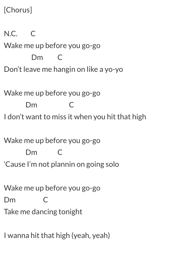 wham lyrics