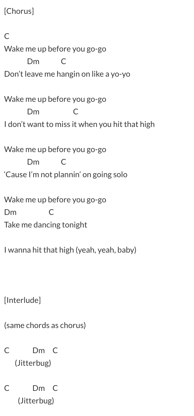 wham lyrics