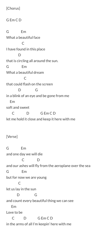 aeroplane lyrics