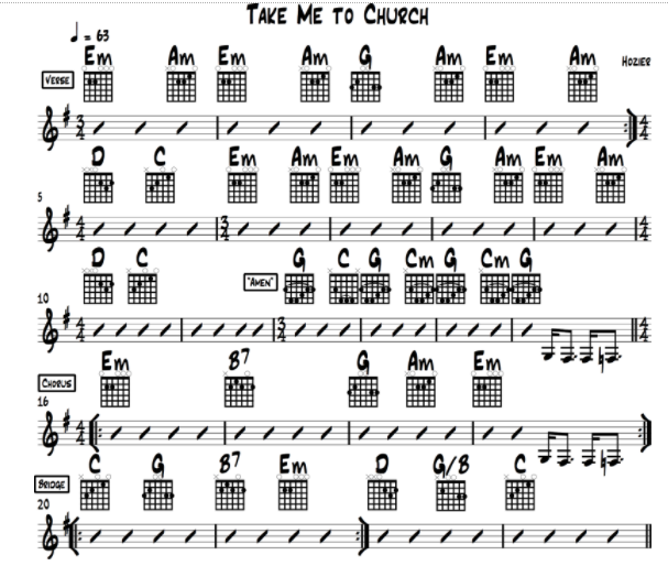 take me to church chords